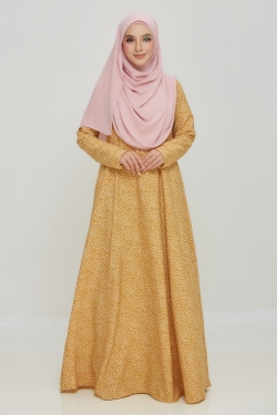 JUBAH PRINTED 39.02 - GOLDEN MUSTARD